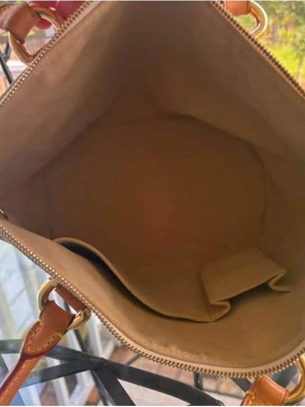 Louis Vuitton Damier Azur Canvas Tote with Brown Leather Handles